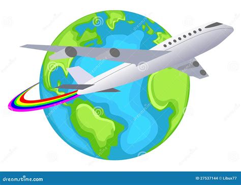 Travel Logo Illustration Airplane Vector Design Clipart Color