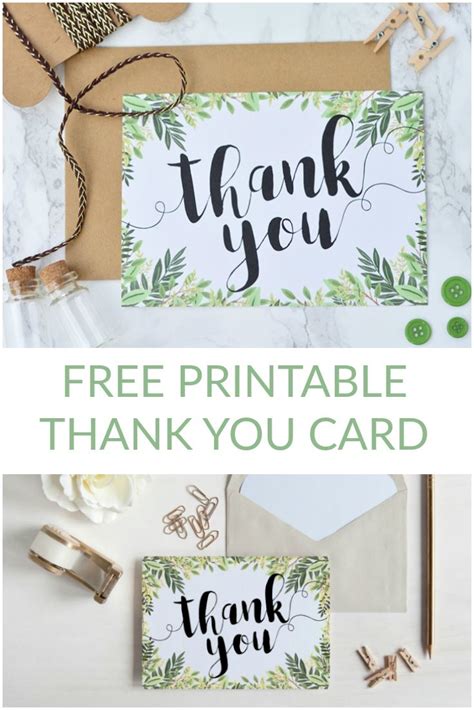 Simply pick one and customize in minutes, and you're ready to go! Free Printable Thank You... Botanical Inspired Card ...