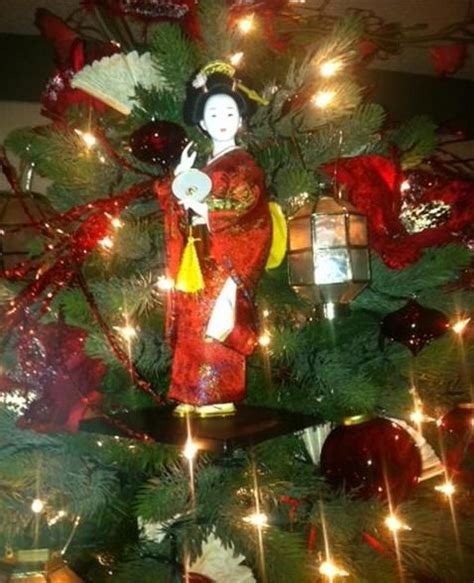 asian inspired christmas tree with geishas asian christmas trees japanese christmas christmas