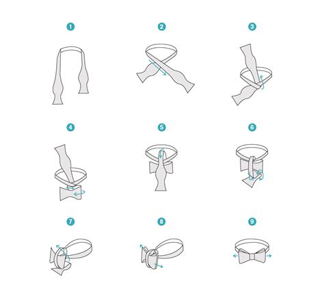 Illustrated Instructions On How To Tie A Bow Tie