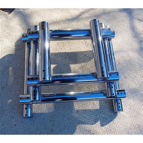 Minor signs of wear typical of age, material & use. Mid-Century Stacked Tubular Chrome Coffee Table Base ...