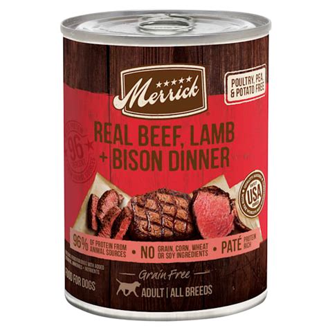 Shop for merrick can dog food online at target. Merrick Grain Free Real Beef, Lamb + Bison Dinner Wet Dog ...