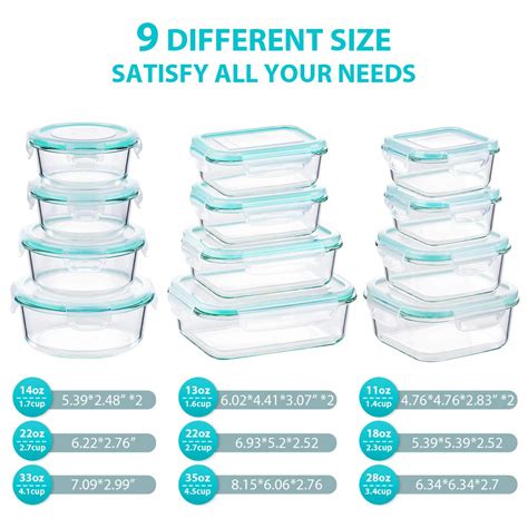 Bayco Glass Food Storage Containers With Lids 24 Piece Storables