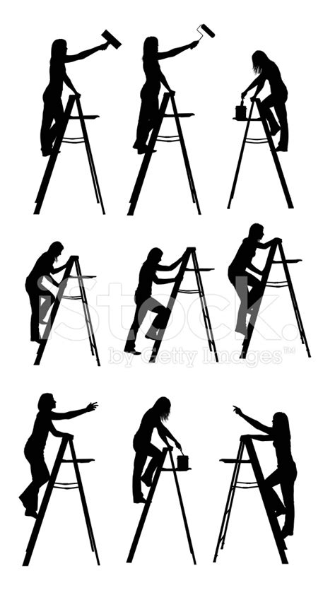 Female Painter Up On A Ladder Stock Photo Royalty Free FreeImages