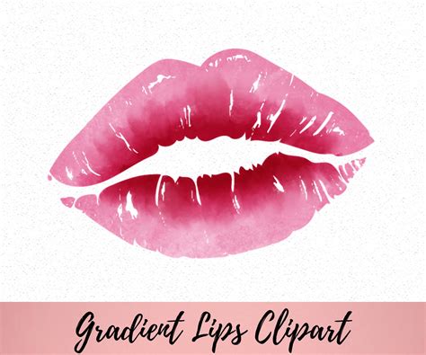Kiss Lips Clipart Valentine S Day Clipart Pink Lips Clip Etsy