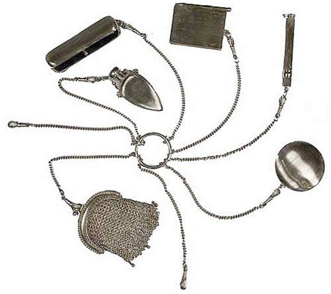 German Silver Chatelaine With Accessories Zother Silver