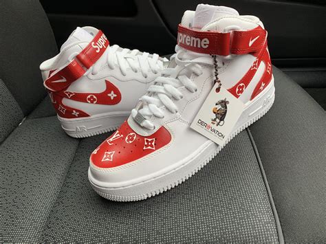 Кроссовки nike air force 1 mid // comics style. CUSTOM RED LV X AIR FORCE 1 MID - Derivation Customs ...