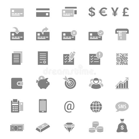 Finance And Banking Silhouette Vector Icon Set Stock Vector