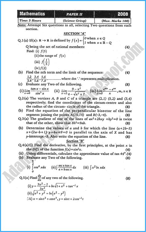 This course contains 2019's first exam fromsjkc shang wu pulau pinang (shang wu primary,商务小学). Adamjee Coaching: XII Mathematics Past Year Paper - 2008