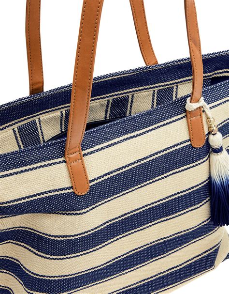 Nautical Stripe Beach Tote Bag Beach Bags Accessorize Uk