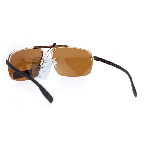 sa106 polarized mens rimless luxury rectangular sunglasses ebay