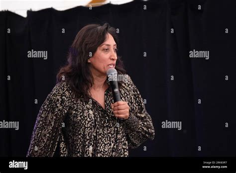 The Comedian Shazia Mirza Performing At Latitude Festival 2023 Stock