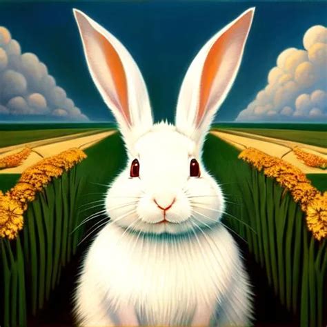 A Highly Detailed Oil Painting Of The White Rabbit B OpenArt