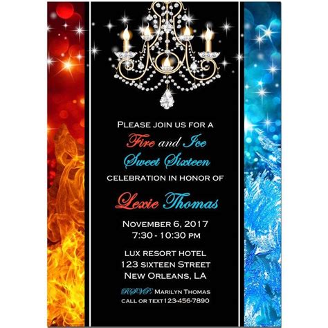 Fire And Ice Invitation Printable Or Printed With Free Shipping