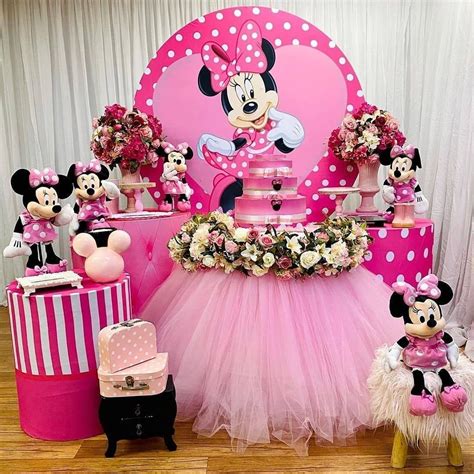 Mickey Mouse Cake Topper Minnie Mouse Theme Party Minnie Mouse Pink