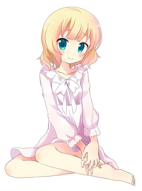 Girls Barefoot Birala Blonde Hair Blue Eyes Blush Breasts Character