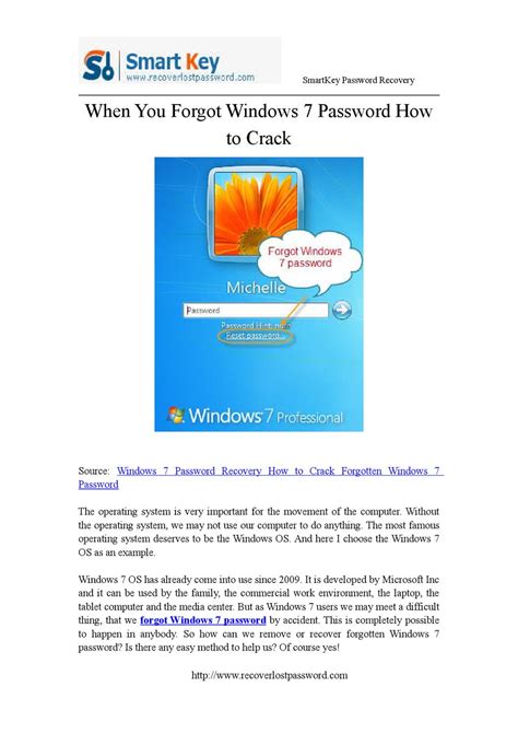 Take out the burnt cd/dvd or usb flash drive and insert it to the computer which you forgot windows administrator password or standard user password. When You Forgot Windows 7 Password How to Crack by Gina ...