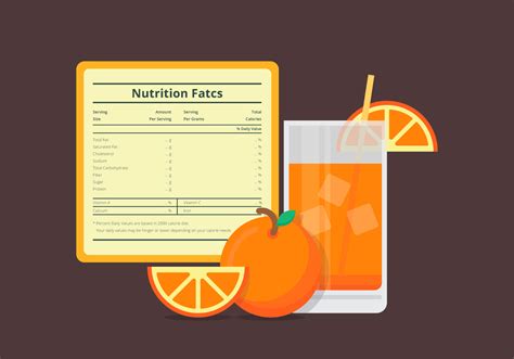 Illustration Of A Nutrition Facts Label With A Orange Fruit 165046