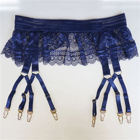 Sexy Garters Lace Women Sexy Suspender Belts Female 8 Straps Gold Metal