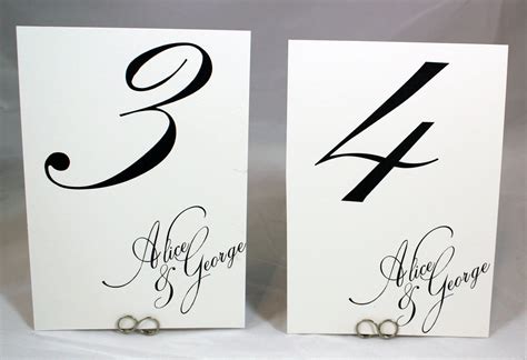 Free Printable Calligraphy Table Numbers