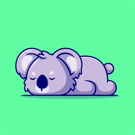 Free Vector Cute Koala Sleeping Cartoon Illustration