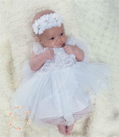 Flower Girl Dressbaptism Dress White Lace Dress Baby Girl