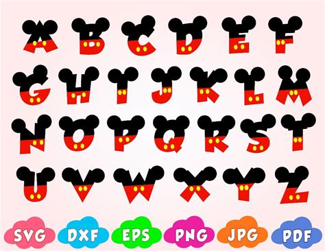 Printable Mickey Mouse Letters Printable World Holiday