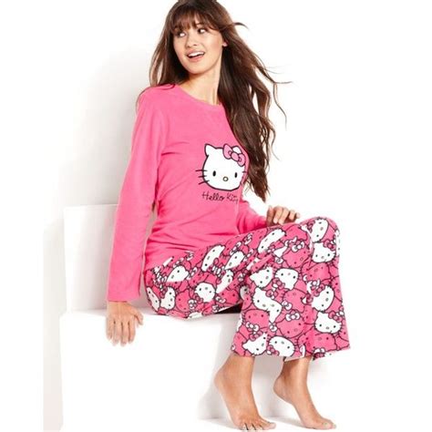 Hello Kitty Pajamas Bundled Up Top And Pajama Pants Set 44 Liked On Polyvore Hello Kitty
