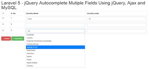 Laravel Autocomplete Mutiple Fields Using Jquery Ajax And Mysql Hot