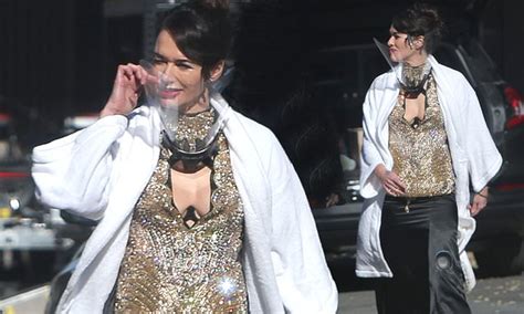 Game Of Thrones Star Lena Headey Puts On A Busty Display In Sequinned Bodysuit Daily Mail Online