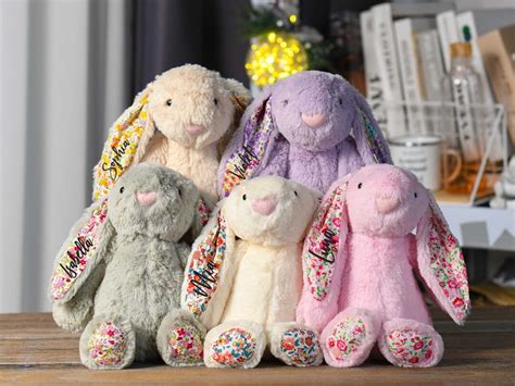 Personalised Bunny Rabbit Embroidered Stuffed Bunny Toy Etsy Uk