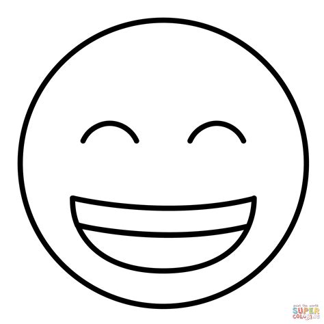Ausmalbild Grinsendes Gesicht Mit Lächelnden Augen Emoji