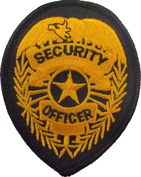 Gold Security Officer Badge Ironsew On Patch Galaxy Army Navy