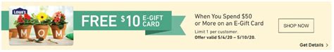 Check your local lowe's store: Expired Lowe's: Purchase $50 eGiftcard & Get $10 Bonus eGiftcard (Limit 1) - Doctor Of Credit
