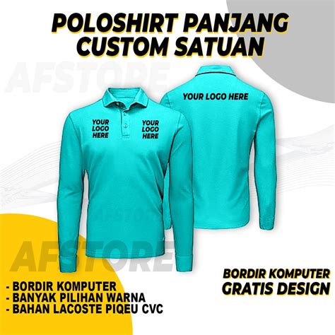 Jual Kaos Kerah Polo Shirt Bordir Sablon Satuan Pria Wanita Kaos Berkerah Custom Design Logo