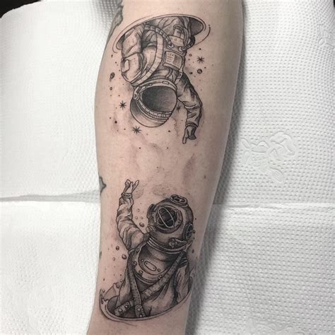 Astronaut And Deep Diver Tattoo Tattoogoto