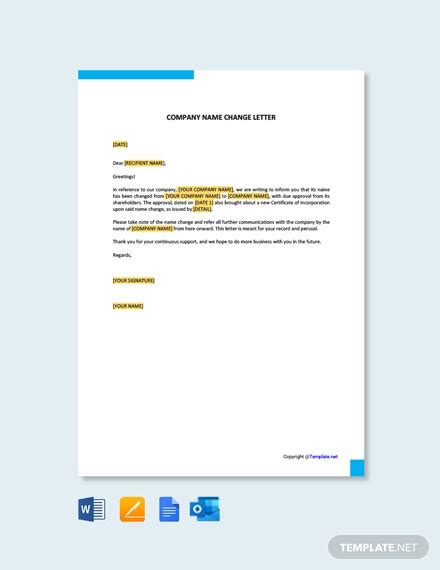 If you are a foreigner, this is the only type of company you can incorporate in malaysia. Company Name Change Letter Template Free PDF - Google ...