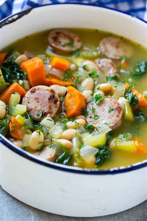One Pot Sausage And White Bean Soup Recipe Healthy Fitness Meals