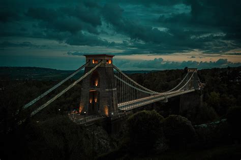 Evening Shot Of Clifton Suspension Bridge R Bristol