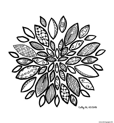 Adult Zentangle By Cathym 20 Coloring Page Printable