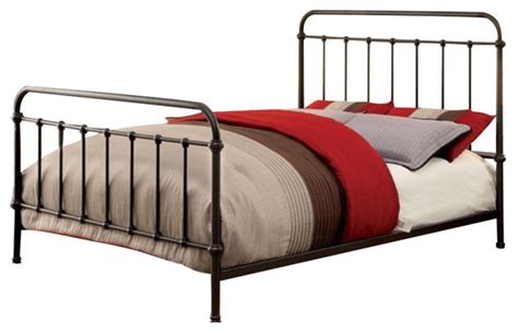 Metal Full Size Platform Bed With Headboard And Footboard Deep Bronze