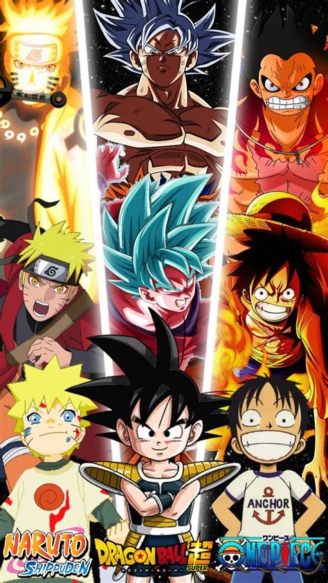 Goku With Luffy And Naruto Wallpapers Wallpaper Cave