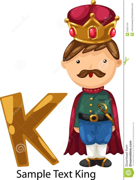 Illustration Alphabet Letter K King Stock Vector Illustration Of