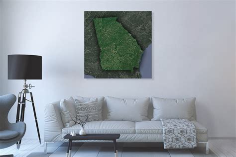 Georgia State Satellite Map 2022 Canvas Wrap