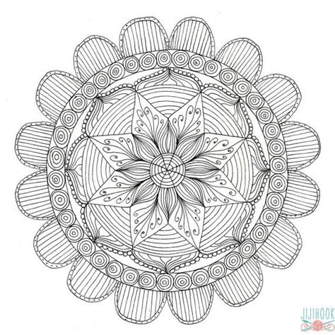 Mandala Coloring Hand Drawn Art Print Pdf Instant Download Page 2