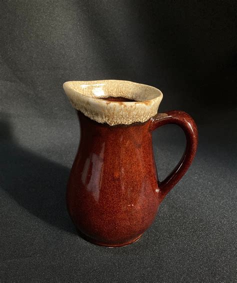 Vintage Roseville Pottery Pitcher Brown Drip Glaze Made in USA | Etsy