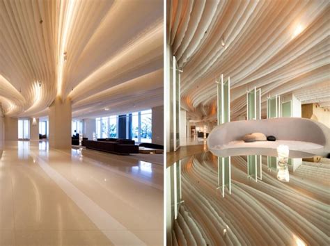 Hotel Design Best Ceiling Ideas Building Like Wave Pattaya Thailand