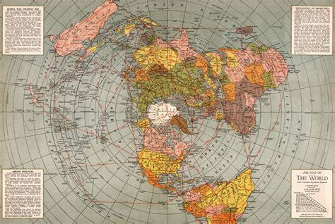 Buy Flat Earth World Polar Azimuthal Equidistant Projection