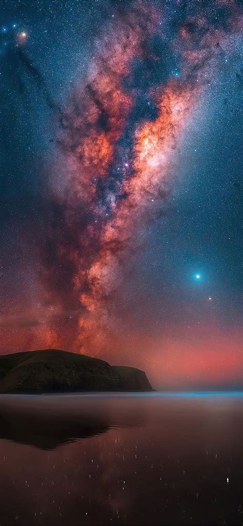 Milky Way Rises At A Remote Bay Near Christchurch Hd Phone Wallpaper