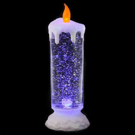 Holiday Decorations Flameless Color Changing Snow Globe Winter Candle